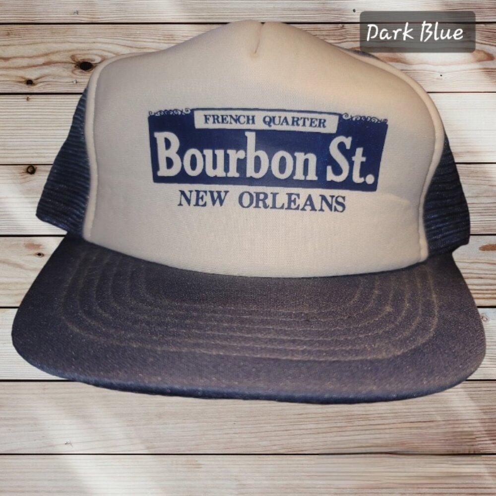 Vintage NEW ORLEANS Bourbon Street French Quarter Mesh Trucker Hat Snapback Cap